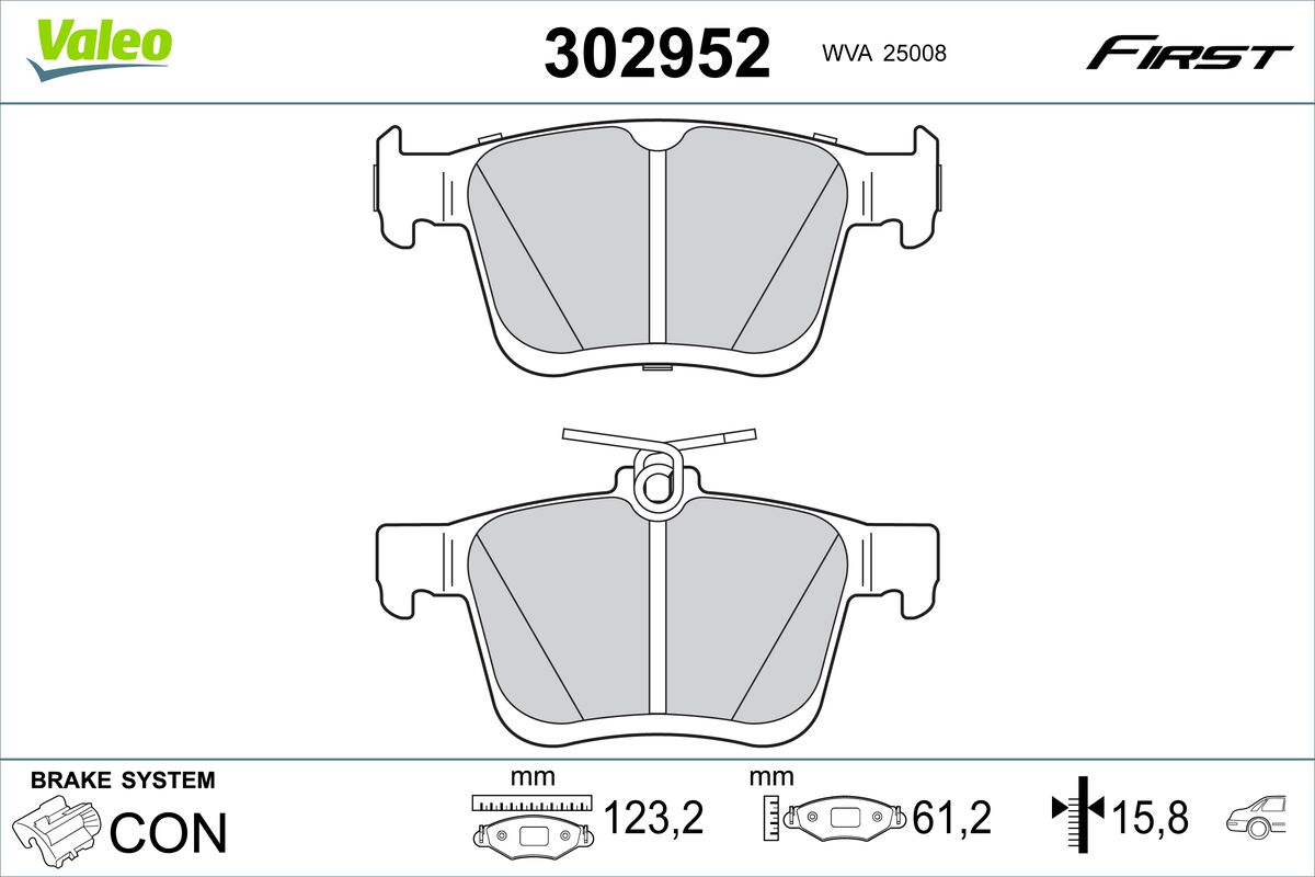 VALEO Fékbetét, mind 302952_VALEO